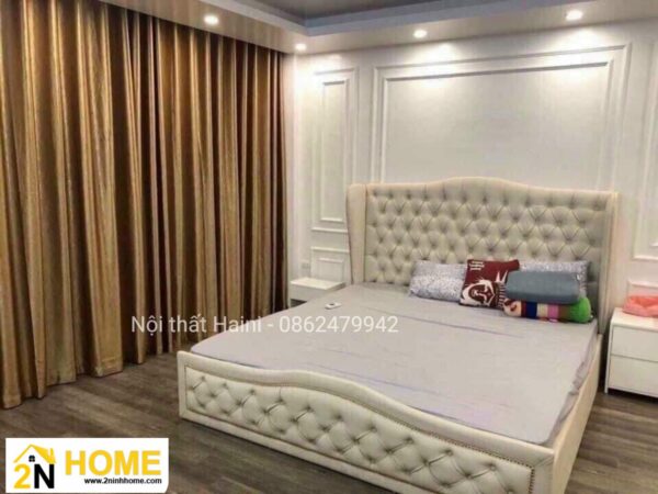 Giường bọc đệm phong cách Tân cổ điện GSF002