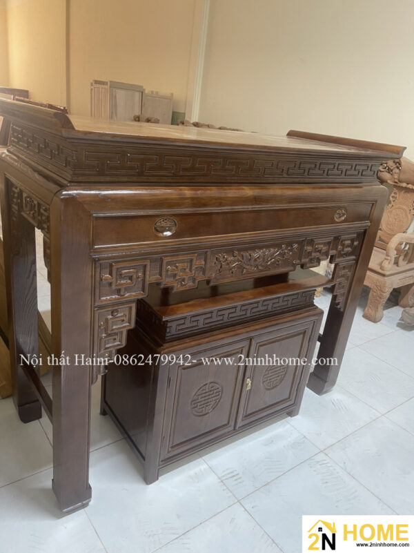 Bàn thờ gỗ tần bì sồi tự nhiên, kích thước phong thủy BTS02