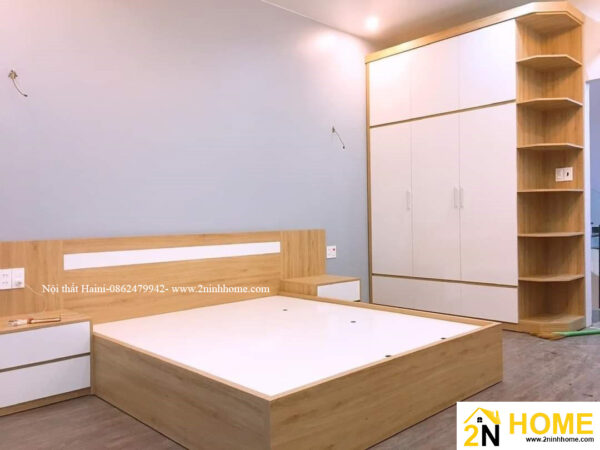 Bộ nội thất Phòng ngủ Giường tủ Gỗ công nghiệp thiết kế, HD02