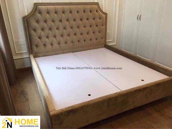 Giường ngủ bọc đệm tân cổ điển GBN03