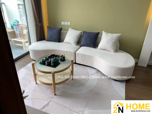 Bàn trà hai tầng, kính sóng mẫu mới hiện đại và độc đáo BTG01
