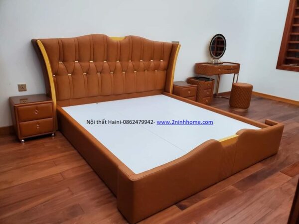 Giường Ngủ Bọc Nệm Da Đẹp Hiện Đại, Mã G01