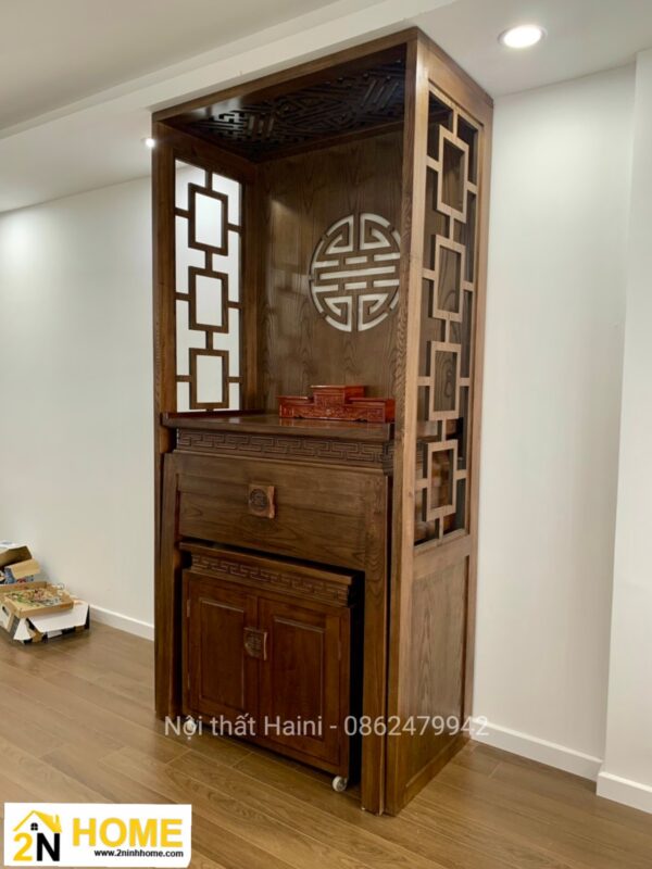 Vách ngăn phòng thờ đẹp, mẫu 4