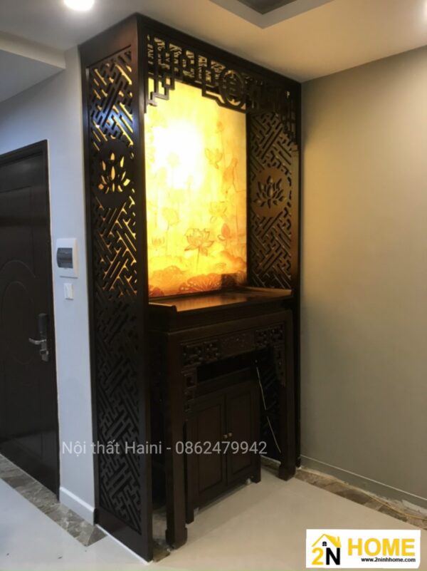 Vách ngăn phòng thờ đẹp, mẫu 5