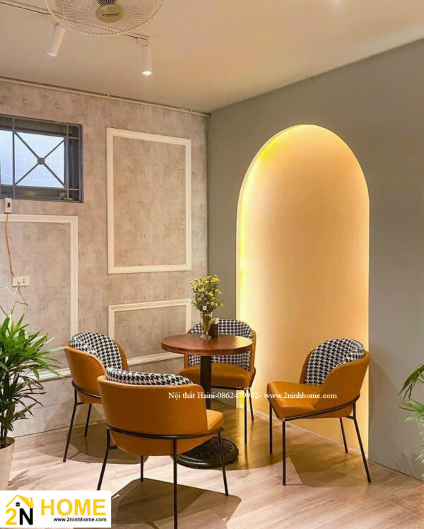 Ghế ăn, ghế cafe bọc da chân kim loại hiện đại, mẫu mới thời thượng