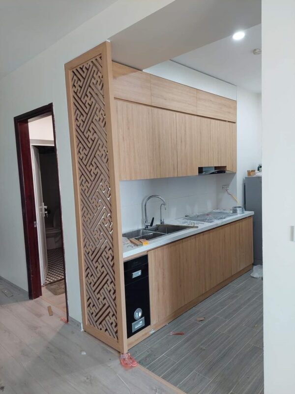 Tủ bếp gỗ công nghiệp phủ Melamine cao cấp, Mẫu TB03