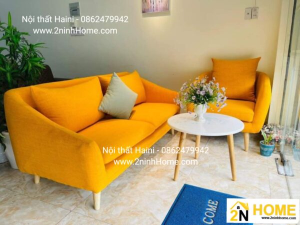 Sofa 3 món màu vàng nổi bật cho Phòng tiếp khách bừng sáng, SF062
